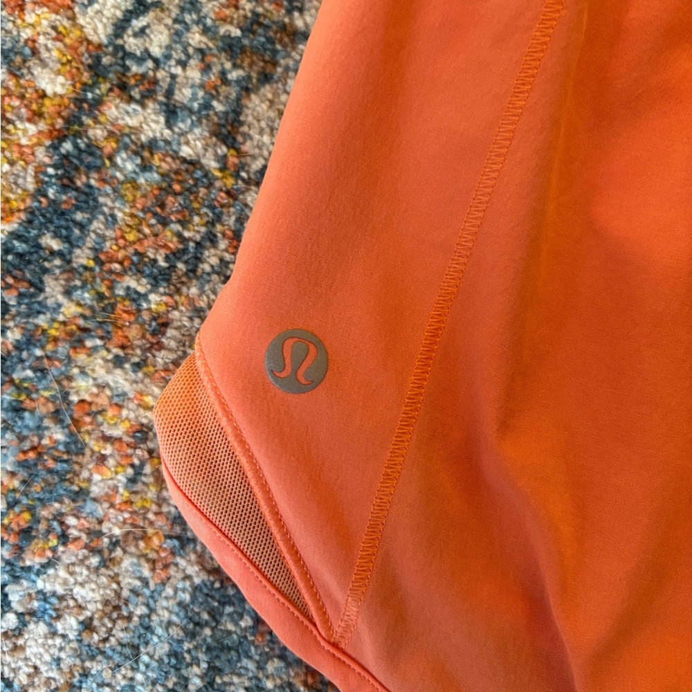 Orange Lululemon hotty hot 4” shorts - Picture 3 of 3